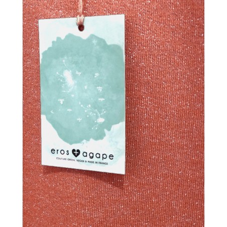 Pull vegan Jäger en coton bio terracotta pailleté fabriqué en France à Toulouse