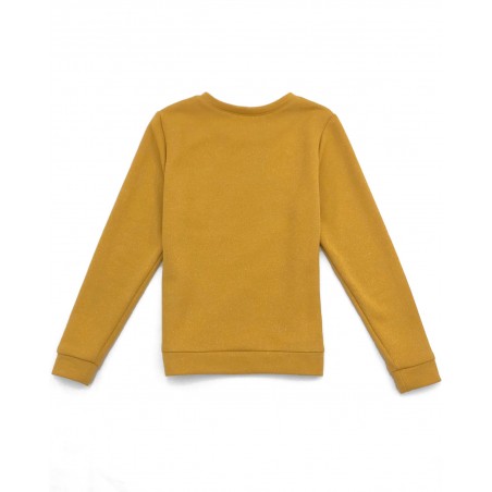 Pull vegan Jäger en coton bio moutarde pailleté fabriqué en France à Toulouse