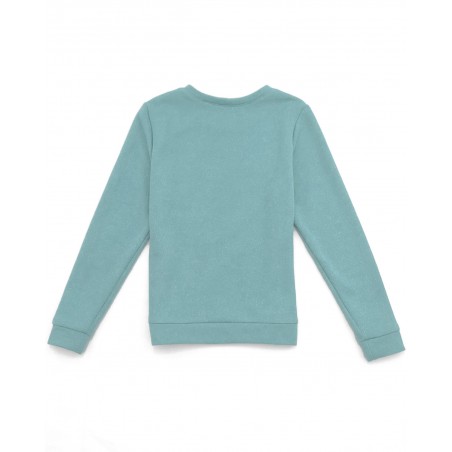 Pull vegan Jäger en coton bio bleu glacier pailleté fabriqué en France à Toulouse