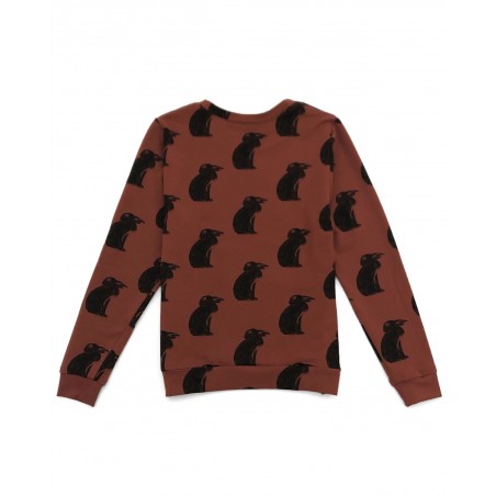 Pull vegan  Jäger en coton bio terracotta à motif lapin fabriqué en France à Toulouse