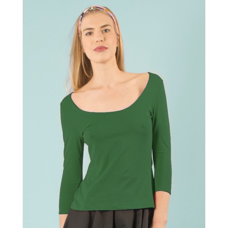 Top Lula dos nu bio Vert Forêt fabriqué en France à Toulouse