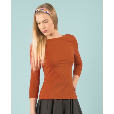 Top Lula dos nu bio Terracotta fabriqué en France à Toulouse