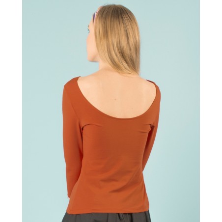 Top Lula dos nu bio Terracotta fabriqué en France à Toulouse