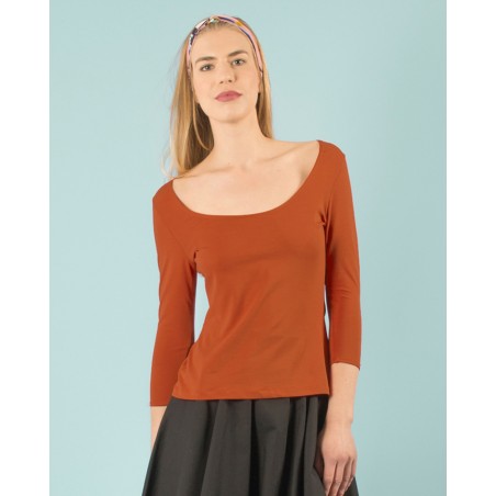 Top Lula dos nu bio Terracotta fabriqué en France à Toulouse