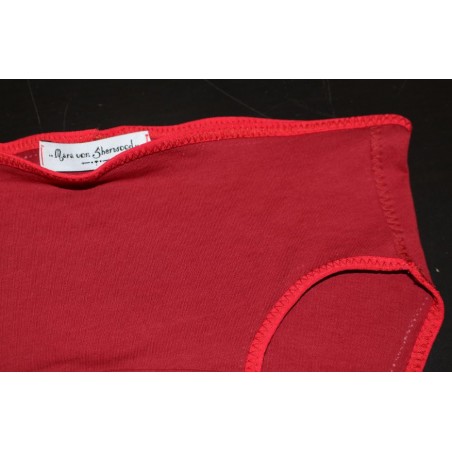 culotte coton bio rouge détail